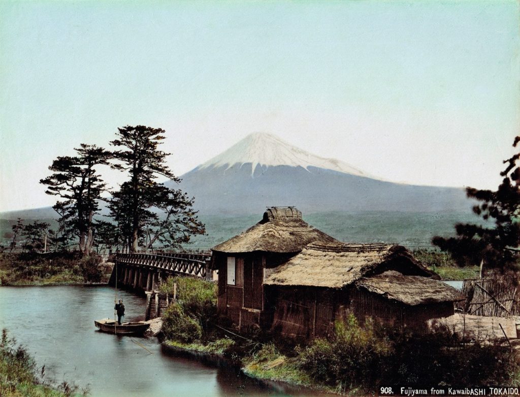 Mt.Fuji from Kawai-bashi (over the Suzukawa), Shizuoka, Japan (c.1880s-90s)