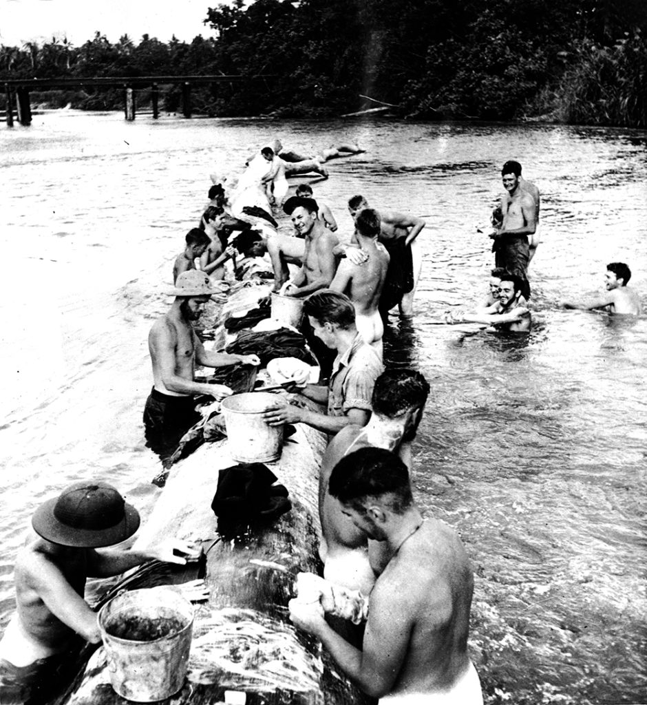 U.S.A. Soldiers Washday at Guadalcanal, (Feb. 22, 1943)